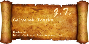 Galvanek Toszka névjegykártya